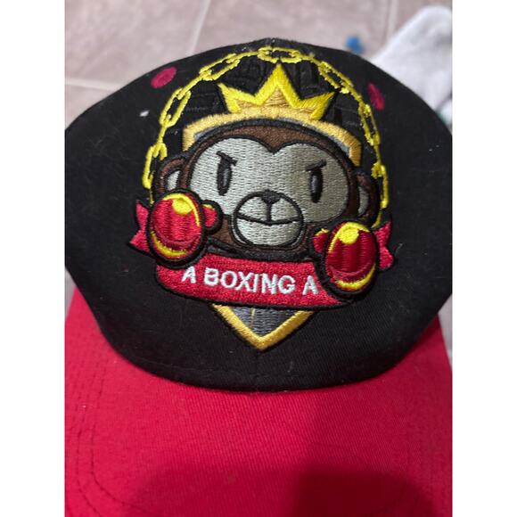 City Hunter “Boxing Monkey” Graphic Cap – Black/Red – Adjustable - Picture 1 of 5